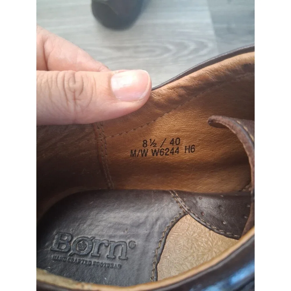 Born Women's Brown Leather Oxford Comfort Shoes Size 8.5 US 40 Handcrafted Lace